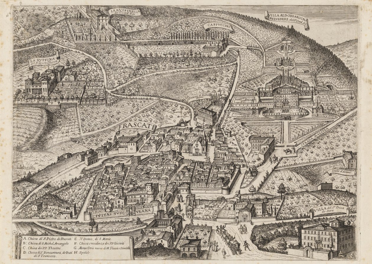 View of Frascati and Surroundings by Matthaus Greuter