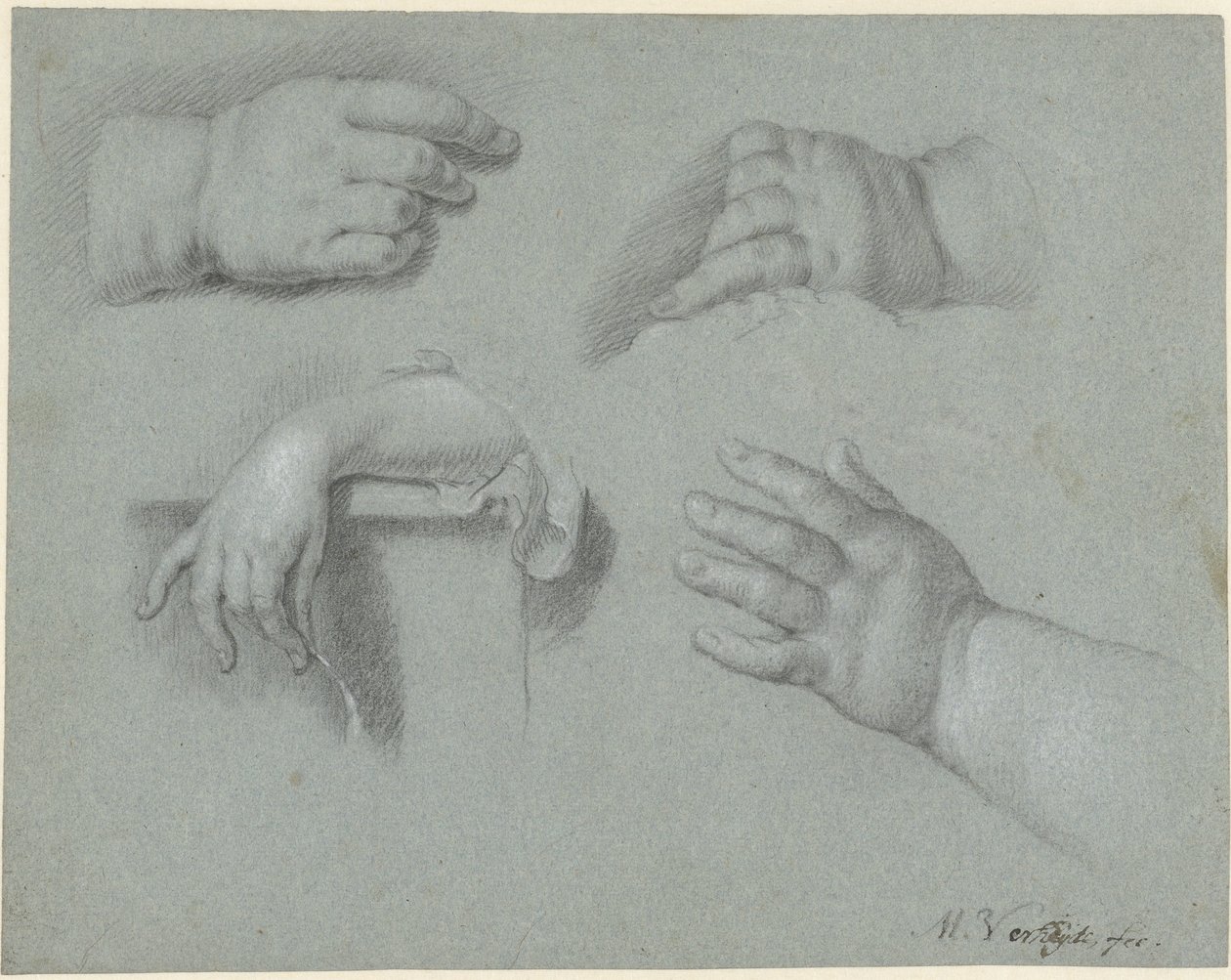 Study Sheet with Four Hands by Mattheus Verheyden