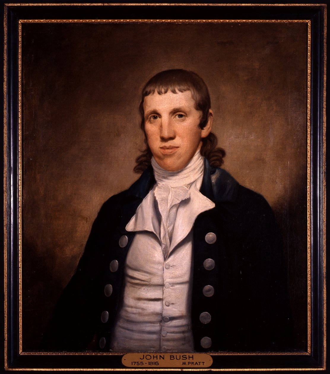 Half Length Portrait of John Bush Wearing a Dark Colored Jacket and a Light Colored Vest by Matthew Pratt