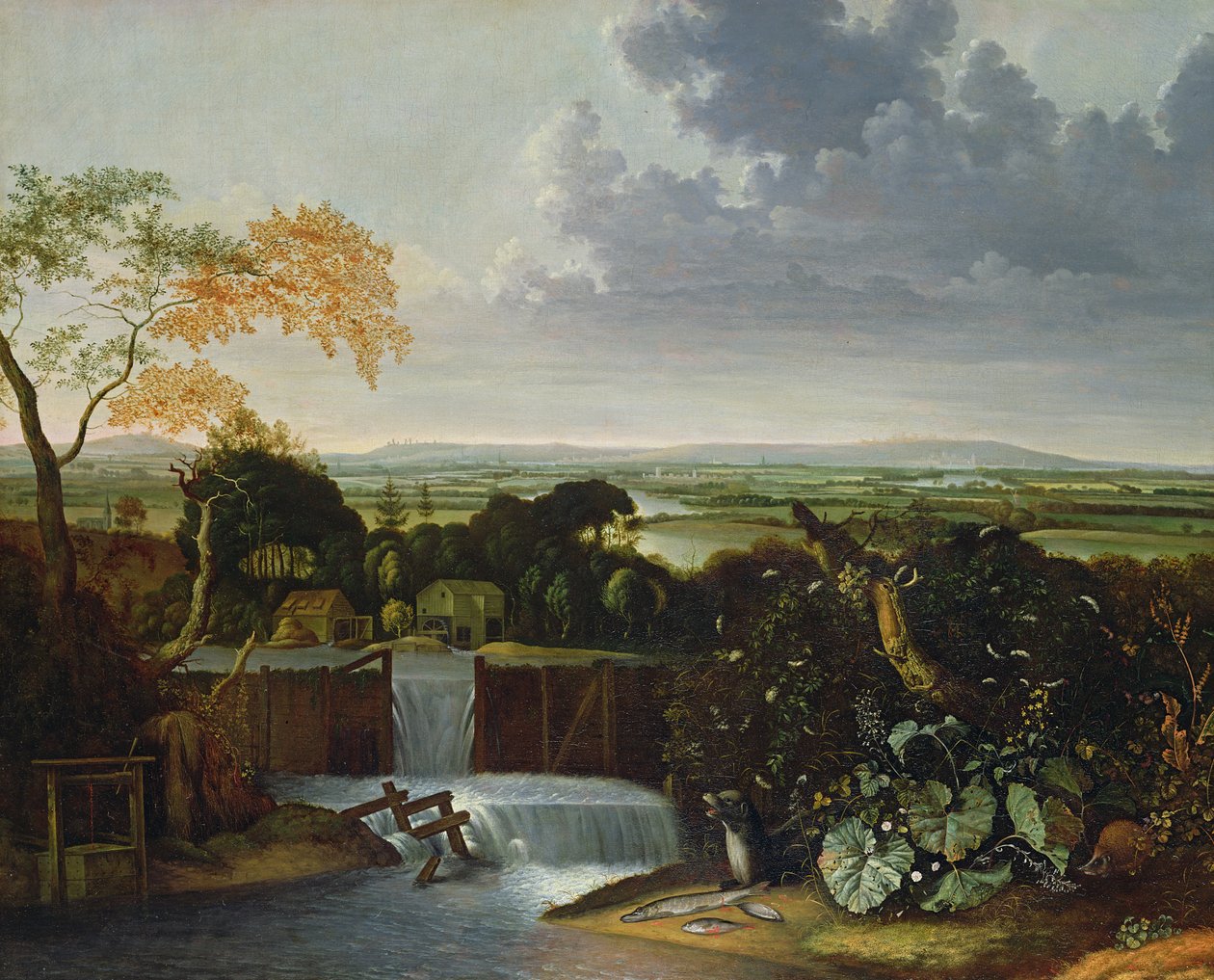 Extensive Landscape with a Watermill by Matthias Withoos