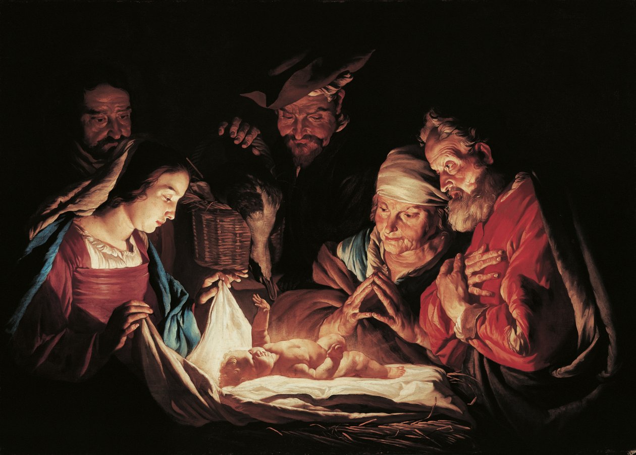 The Adoration of the Shepherds by Matthias Stom