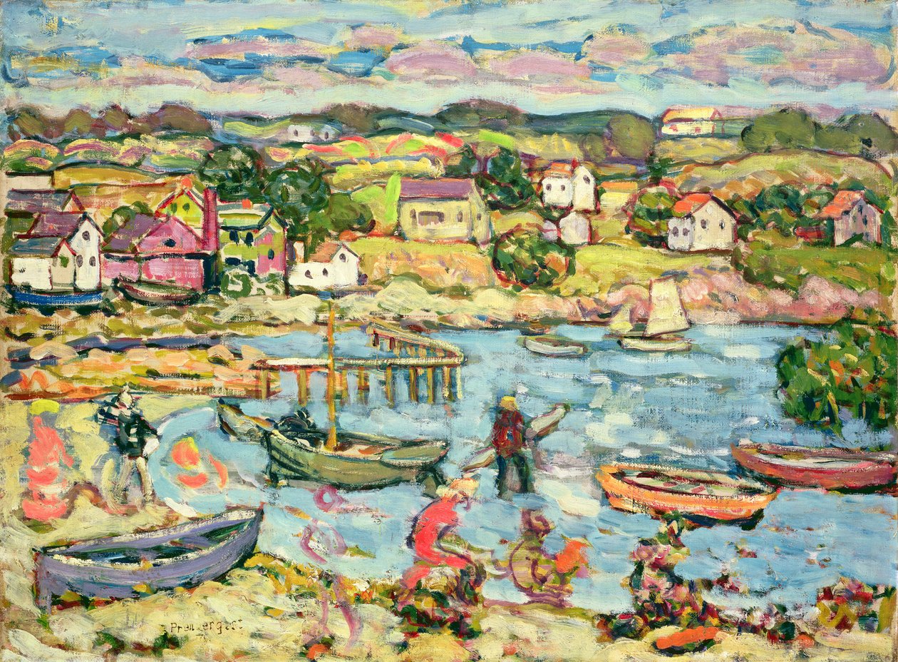 Landscape with Rowboats 1916-18 by Maurice Brazil Prendergast