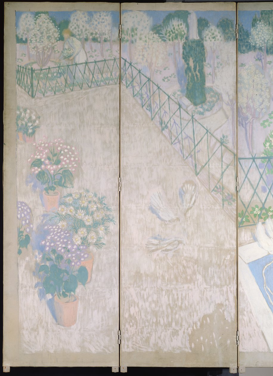 Screen with doves (detail of the left hand panels) by Maurice Denis