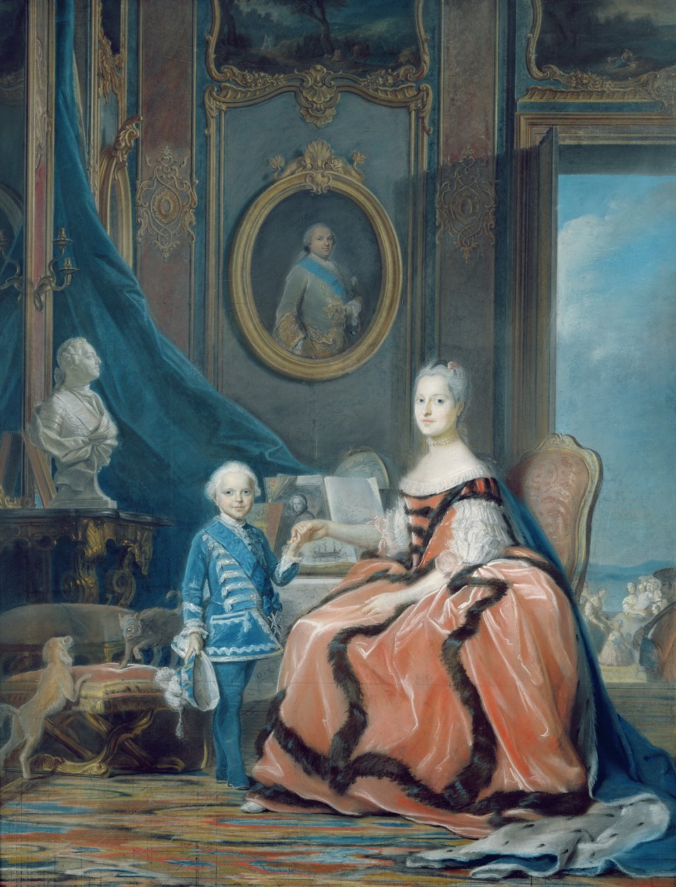 Portrait of Marie-Josephe de Saxe and her son Louis Joseph Xavier de France (c.1760-61) by Maurice Quentin de La Tour