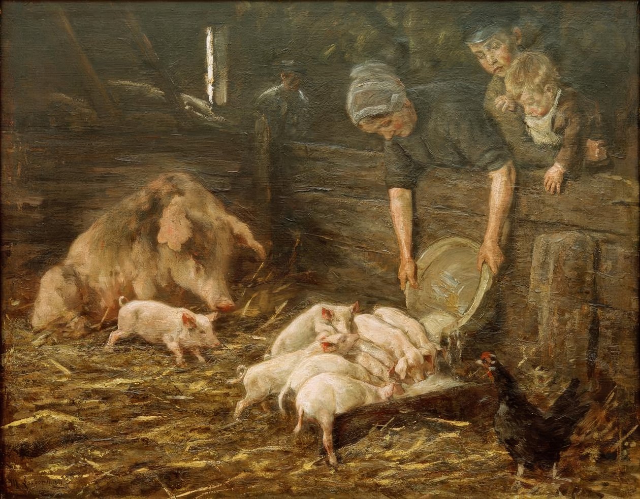 The Nursery (Pigsty) by Max Liebermann