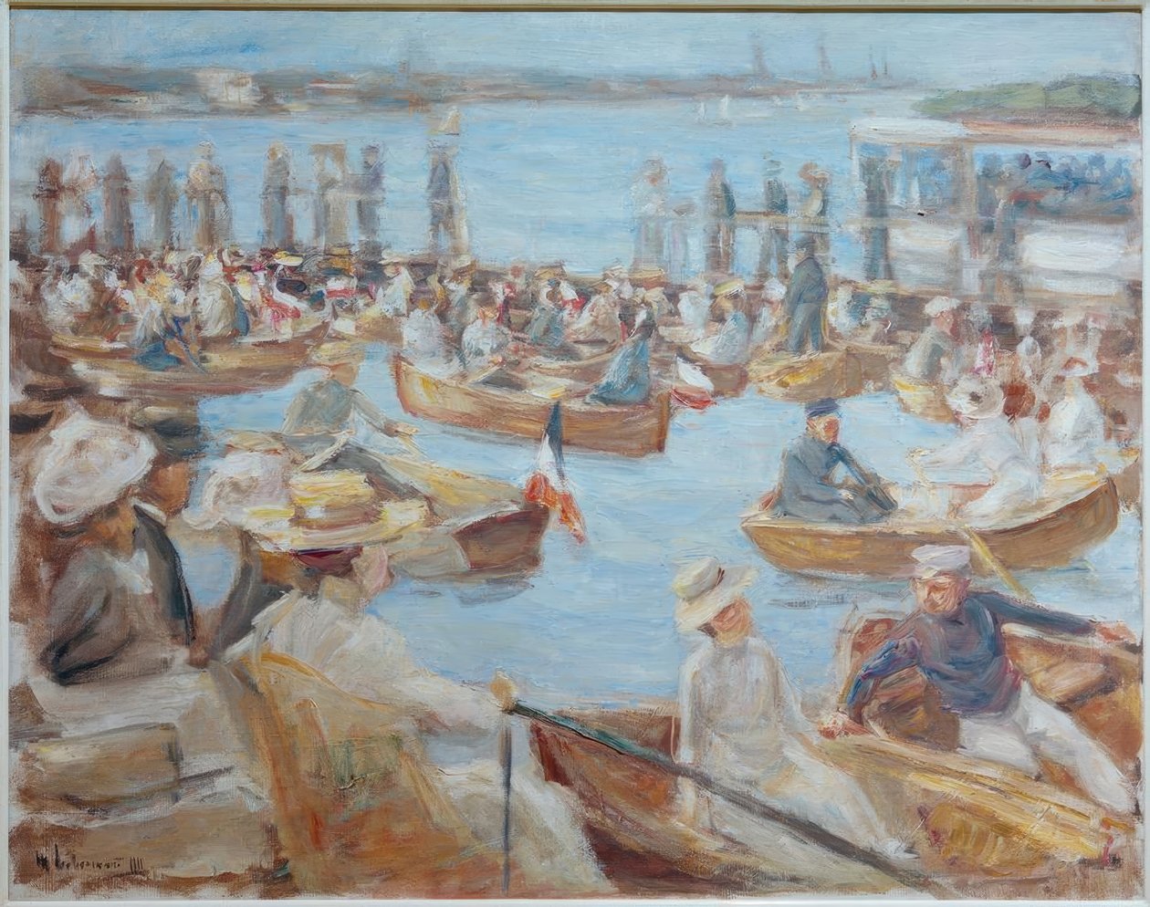 Summer Evening on the Alster with Boating by Max Liebermann