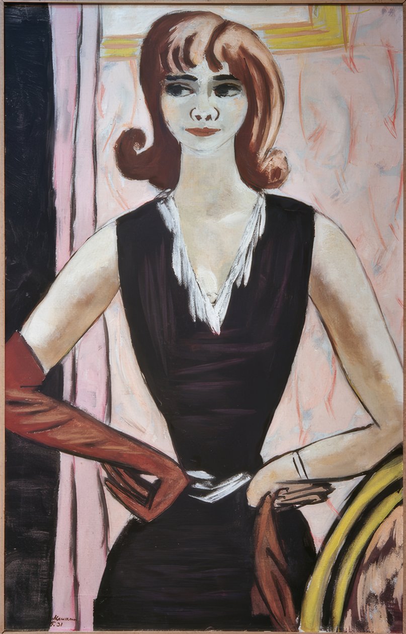 Portrait of Quappi on Pink and Violet by Max Beckmann