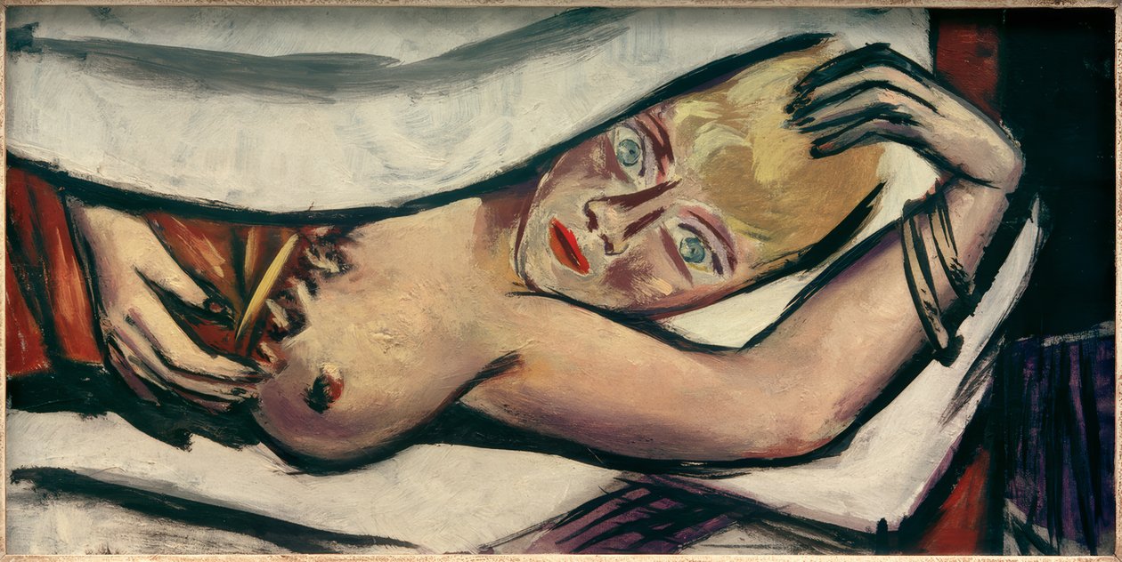 Woman in Bed by Max Beckmann