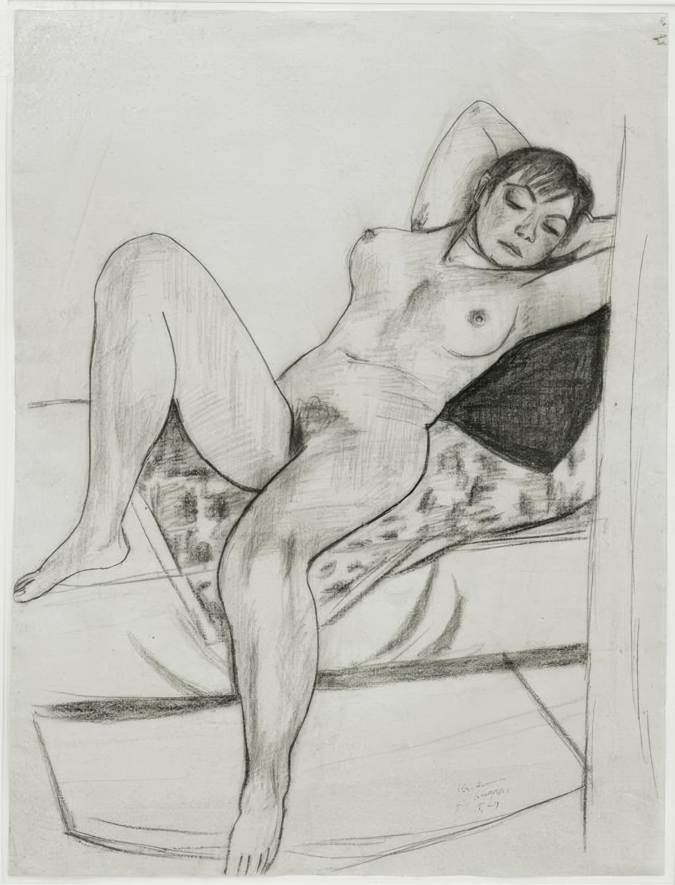 Reclining Female Nude by Max Beckmann