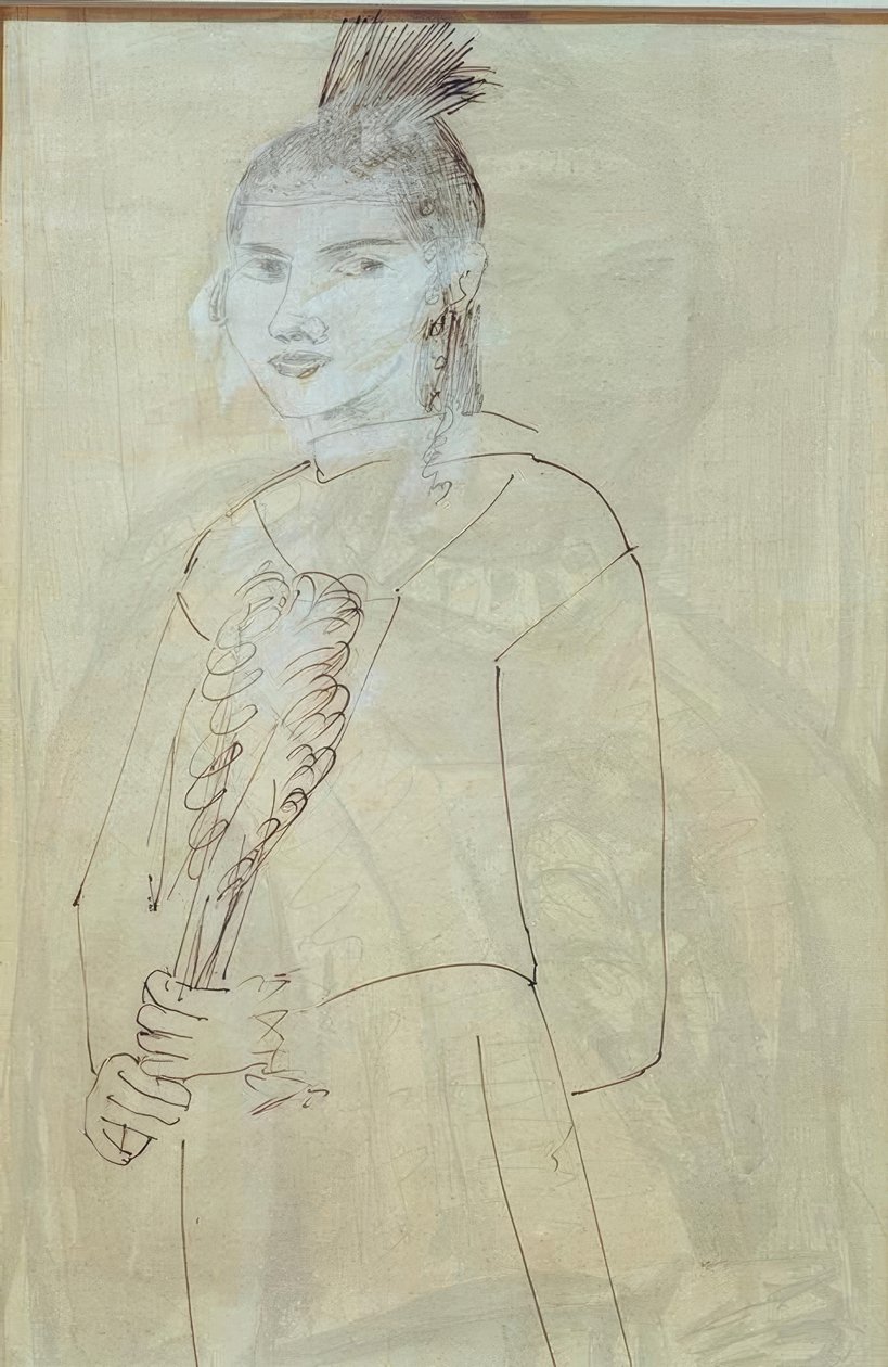 Quappi with Headdress by Max Beckmann