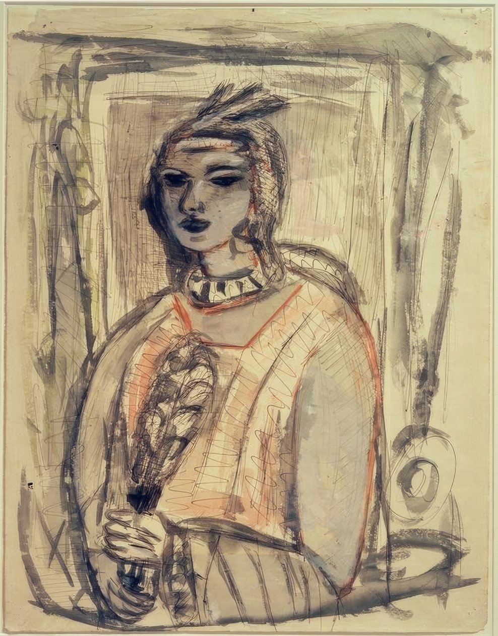 Quappi with Headdress by Max Beckmann