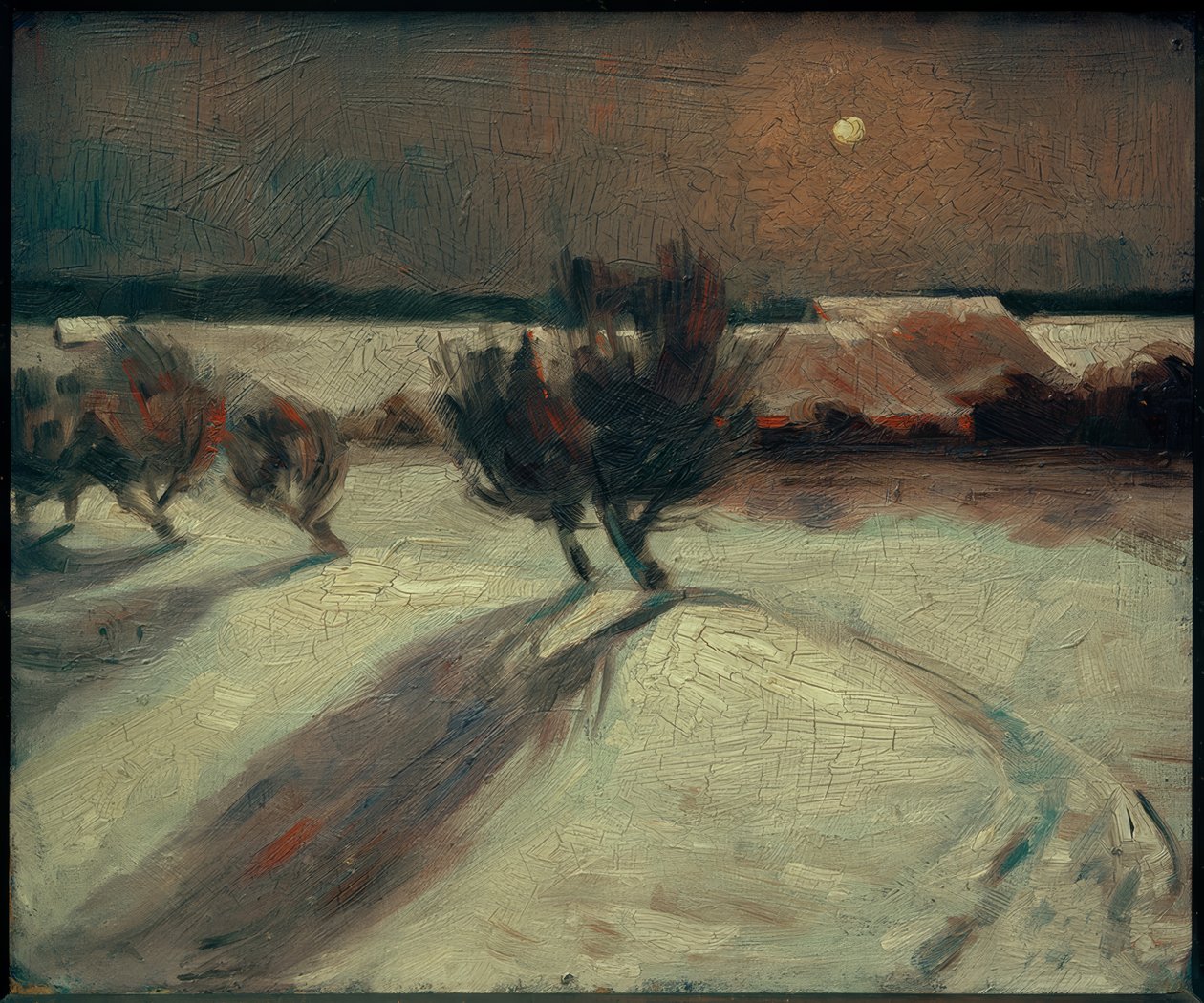 Snowy Landscape in Moonlight by Max Beckmann