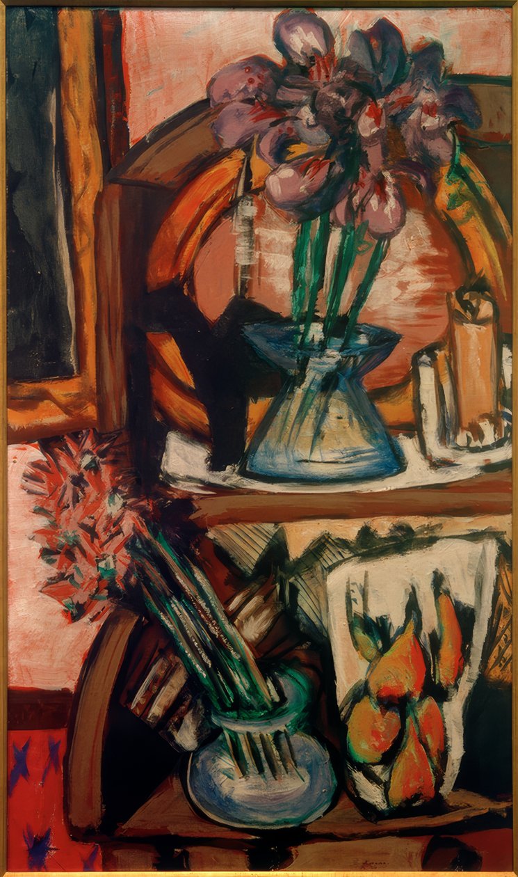 Still Life with Two Flower Vases by Max Beckmann