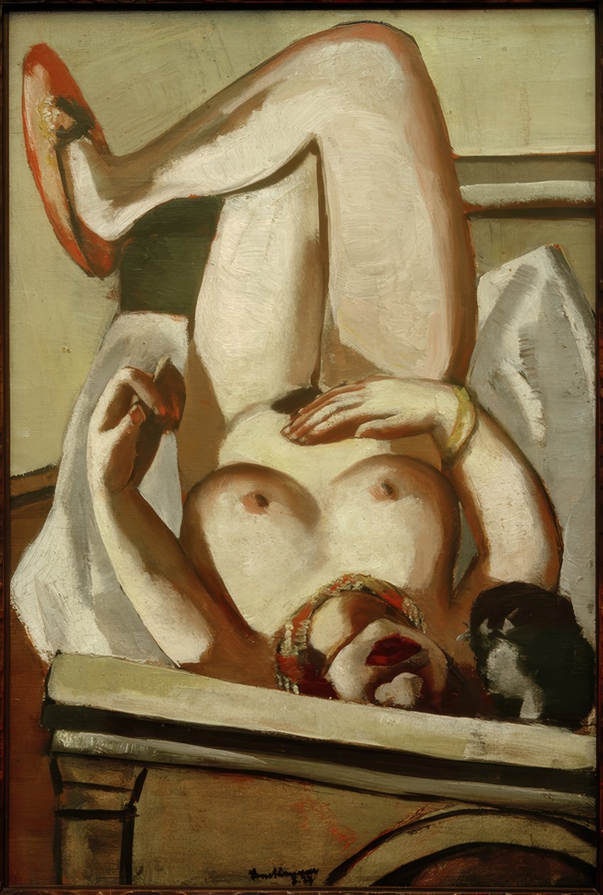 Female Nude with Dog by Max Beckmann