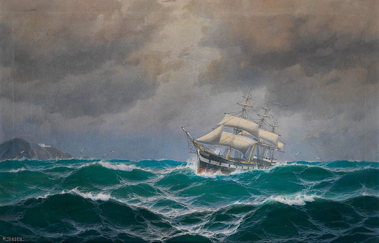 Three-Master on the High Seas by Max Jensen