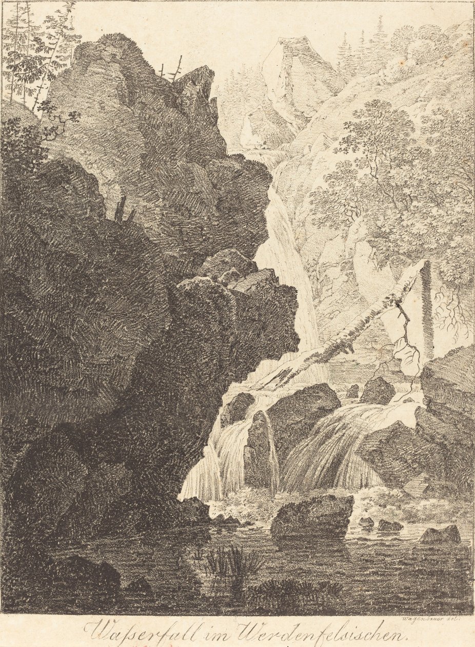 The Waterfall by Max Joseph Wagenbauer