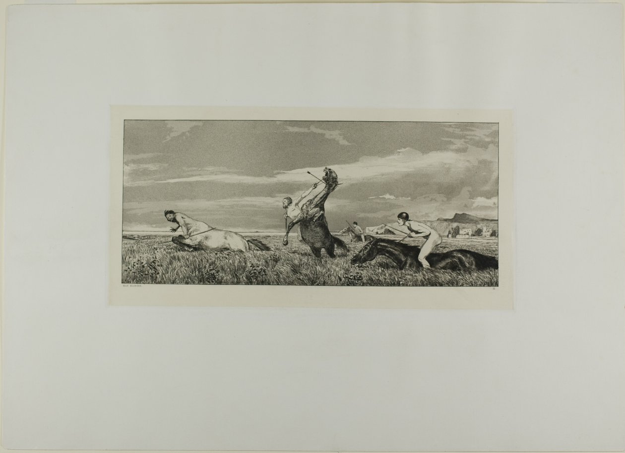 Pursued Centaur (plate three from Intermezzos) by Max Klinger