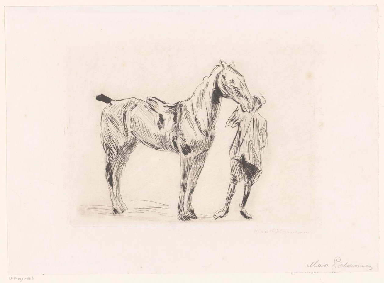 Man with Riding Horse by Max Liebermann (signed by artist)