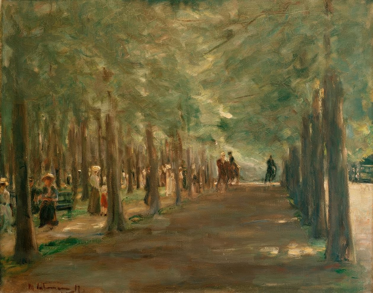 Avenue in the Tiergarten with Riders and Walkers by Max Liebermann