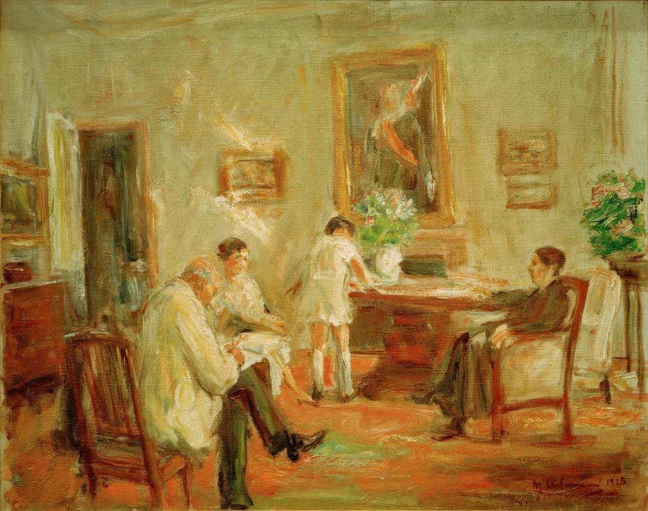 The Artist Sketching with His Family by Max Liebermann