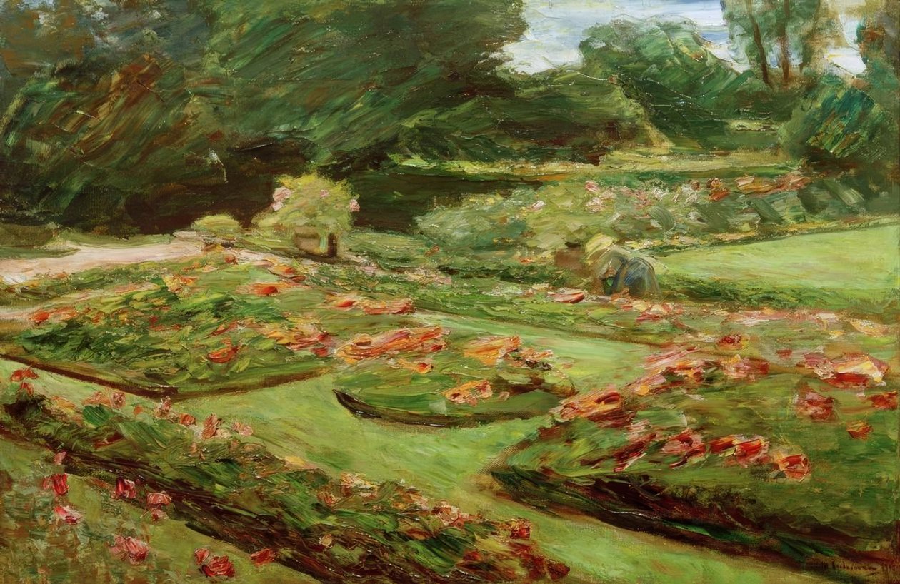 The Flower Terrace in the Wannsee Garden Facing Northeast by Max Liebermann