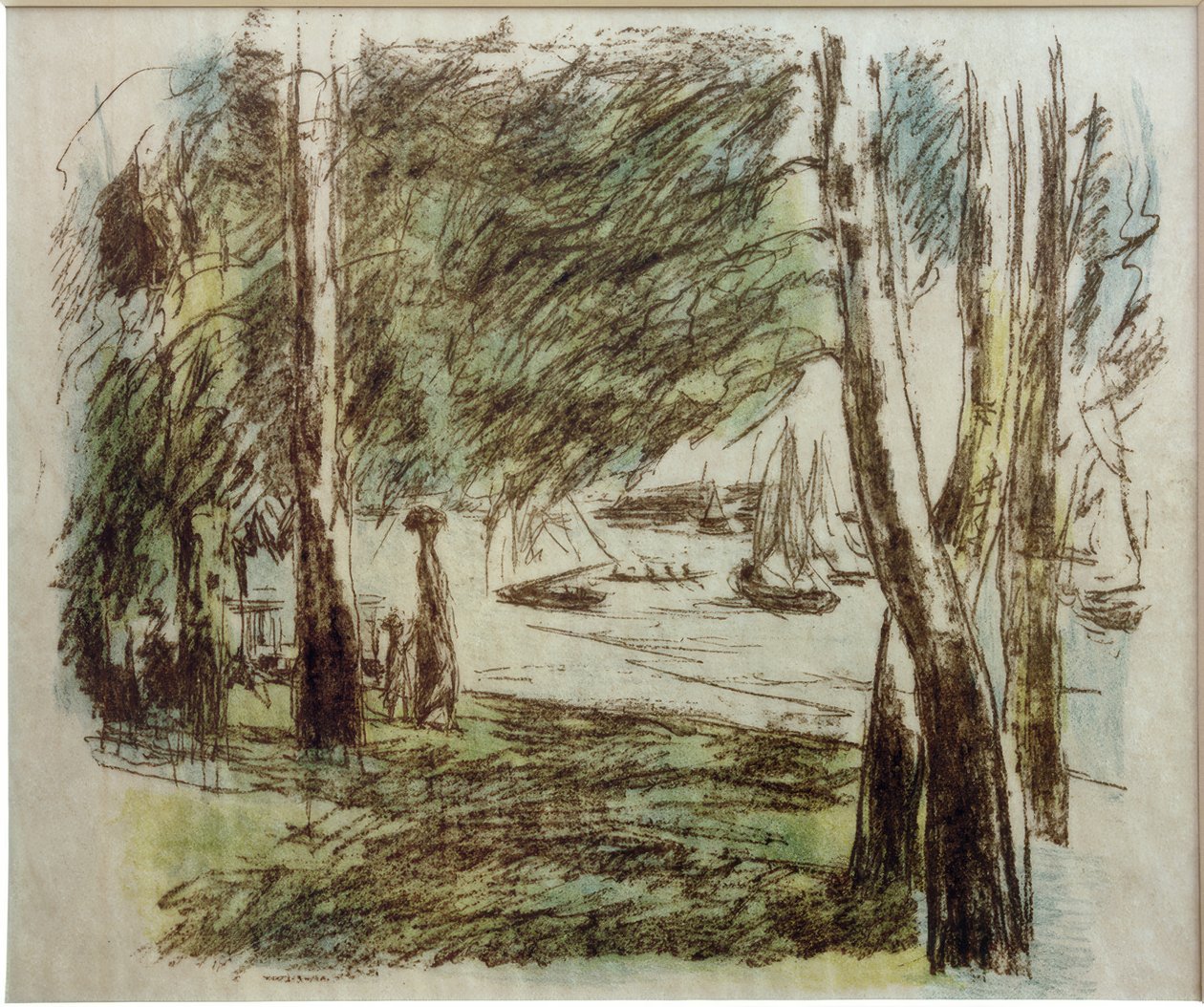 Landscape at Wannsee with Sailboats by Max Liebermann