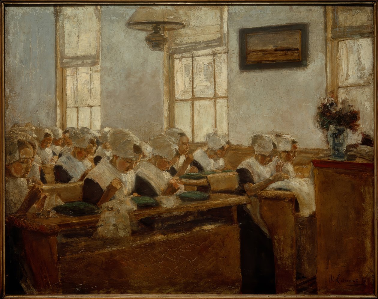 Sewing School - Workroom in the Amsterdam Orphanage by Max Liebermann