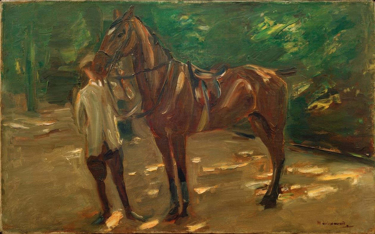 Groom with Horse by Max Liebermann