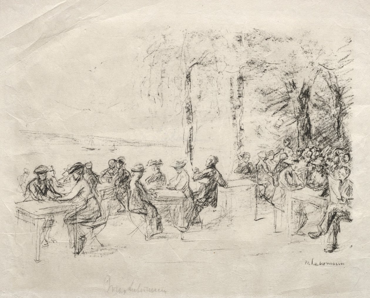 Restaurant by the Water by Max Liebermann