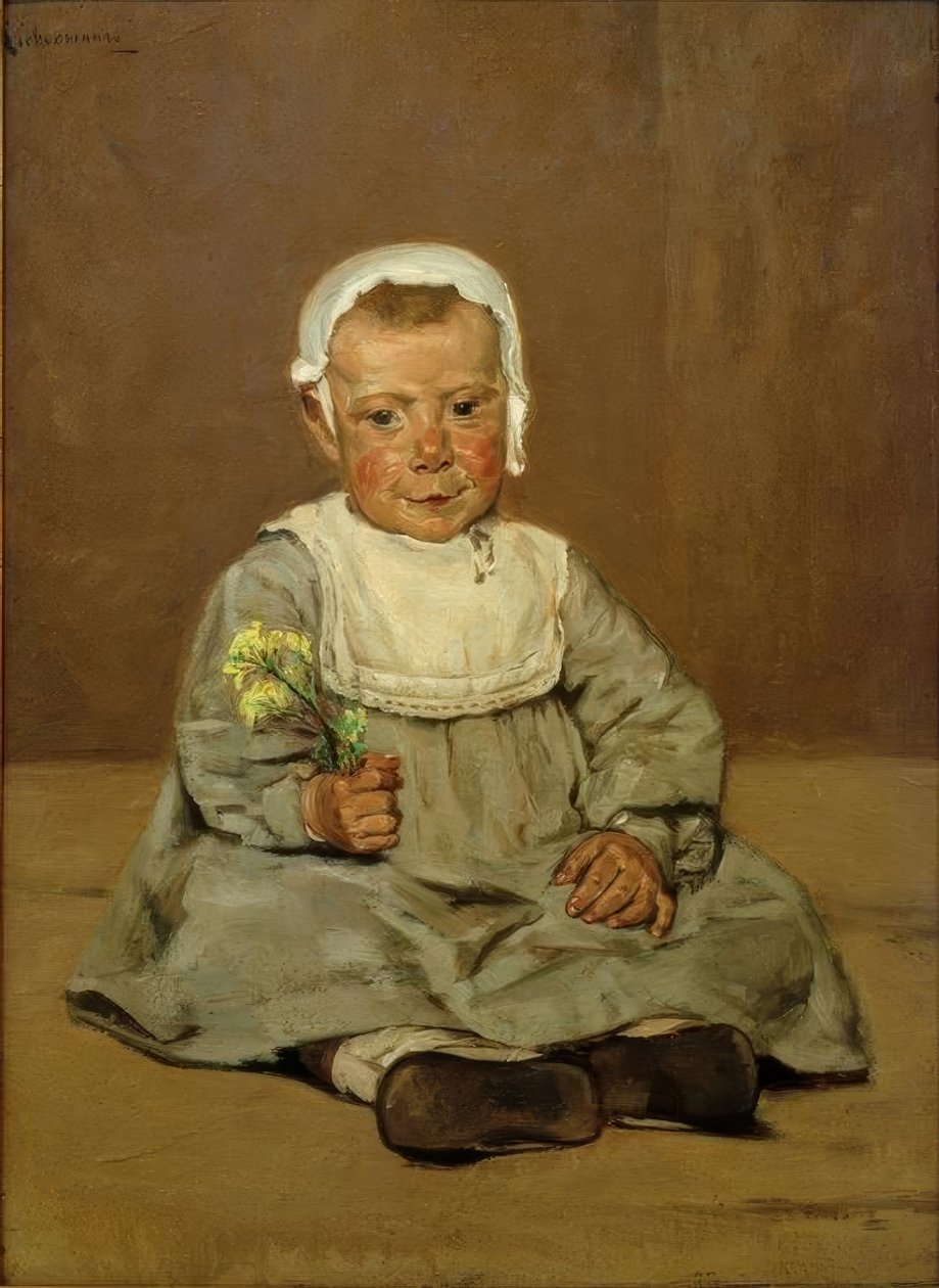 Seated Child with Flower by Max Liebermann