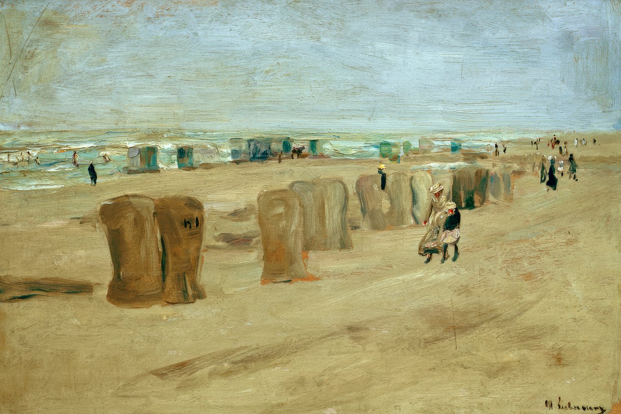 Beach Scene in Noordwijk by Max Liebermann