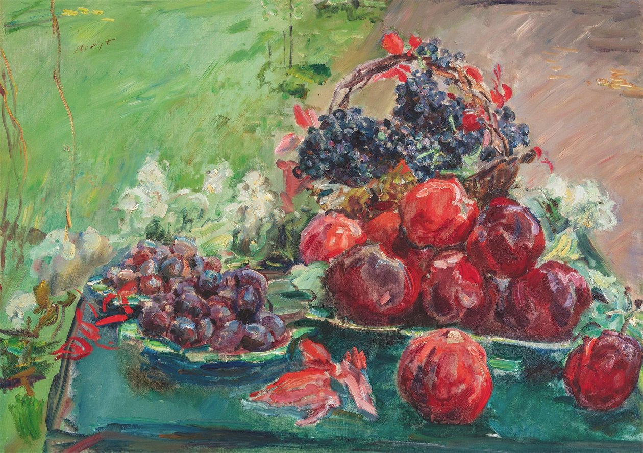 Still Life with Apples, Grapes, and Plums by Max Slevogt