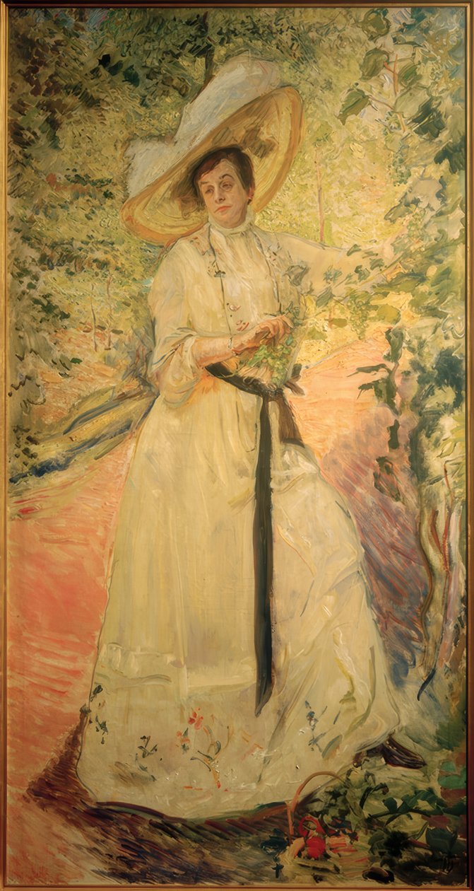 Nini at the Vine Trellis by Max Slevogt