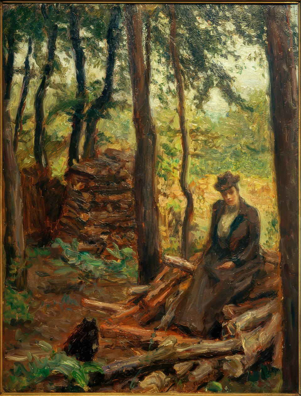 Nini on the Woodpile by Max Slevogt