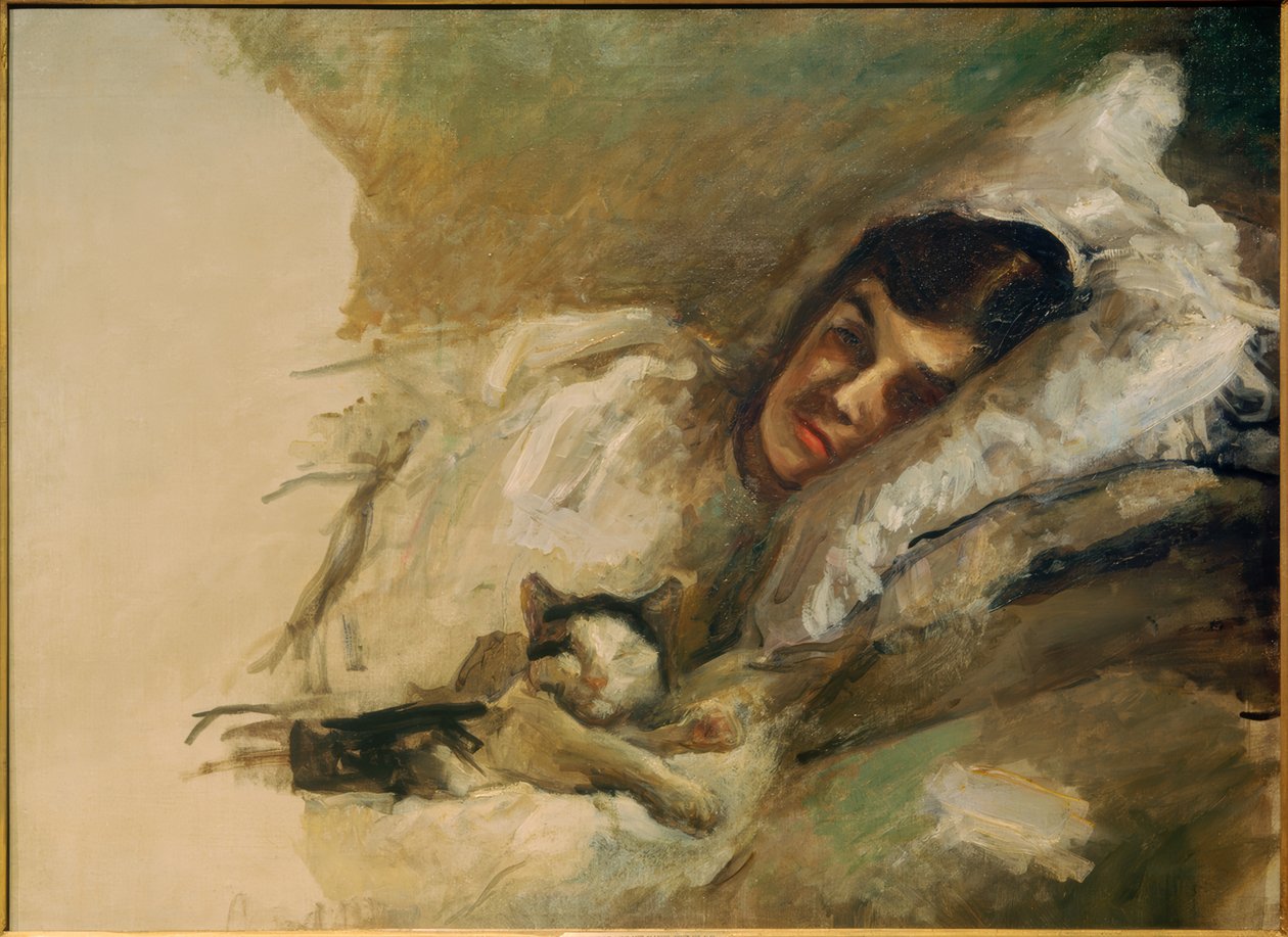 Nini with Cat by Max Slevogt