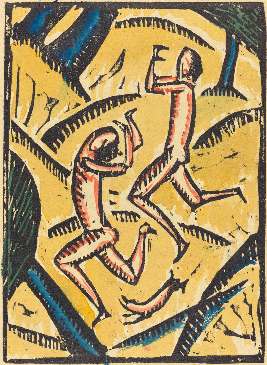 Two Nude Dancers in a Landscape by Max Zachmann