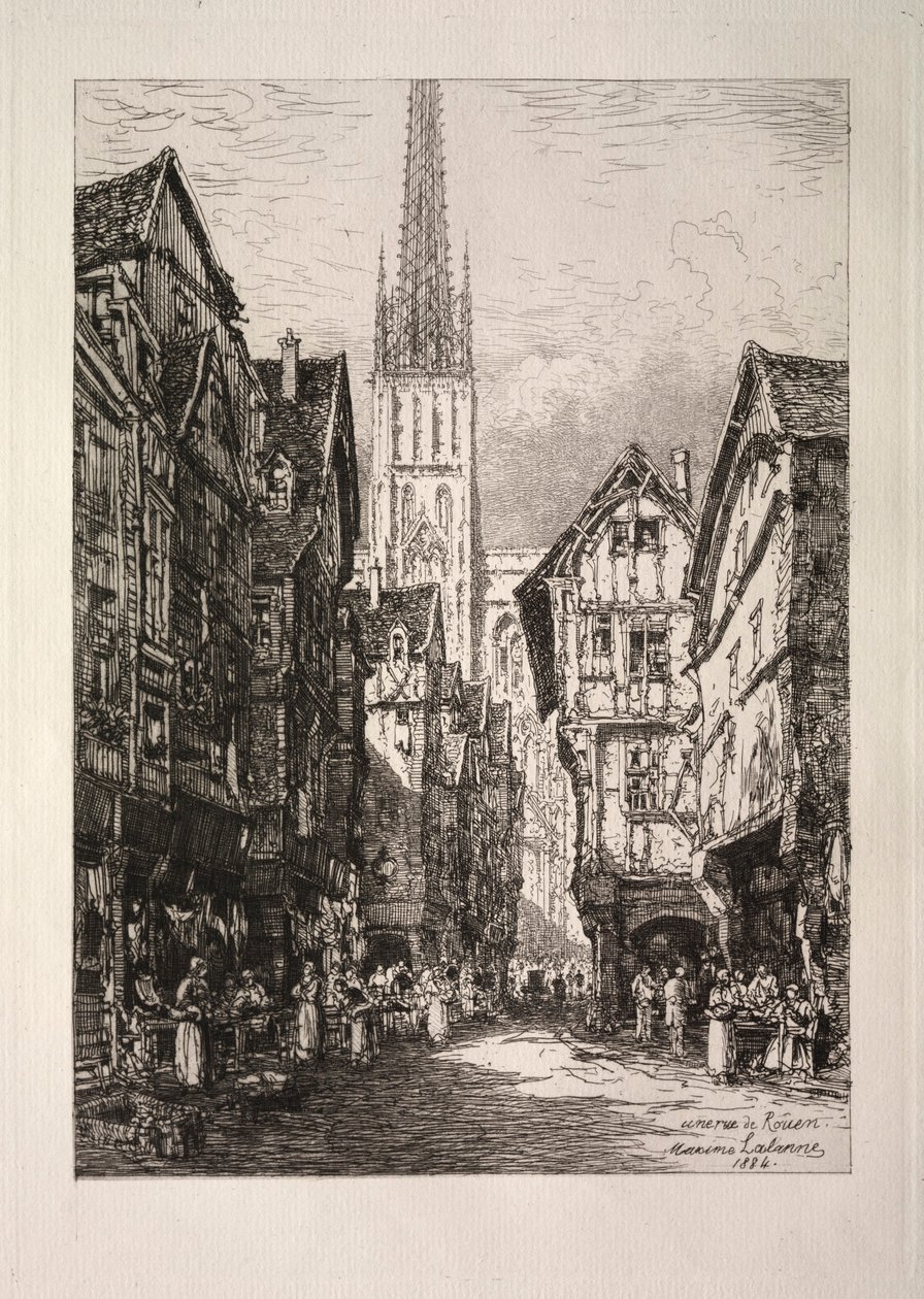 A Street in Rouen by Maxime Lalanne