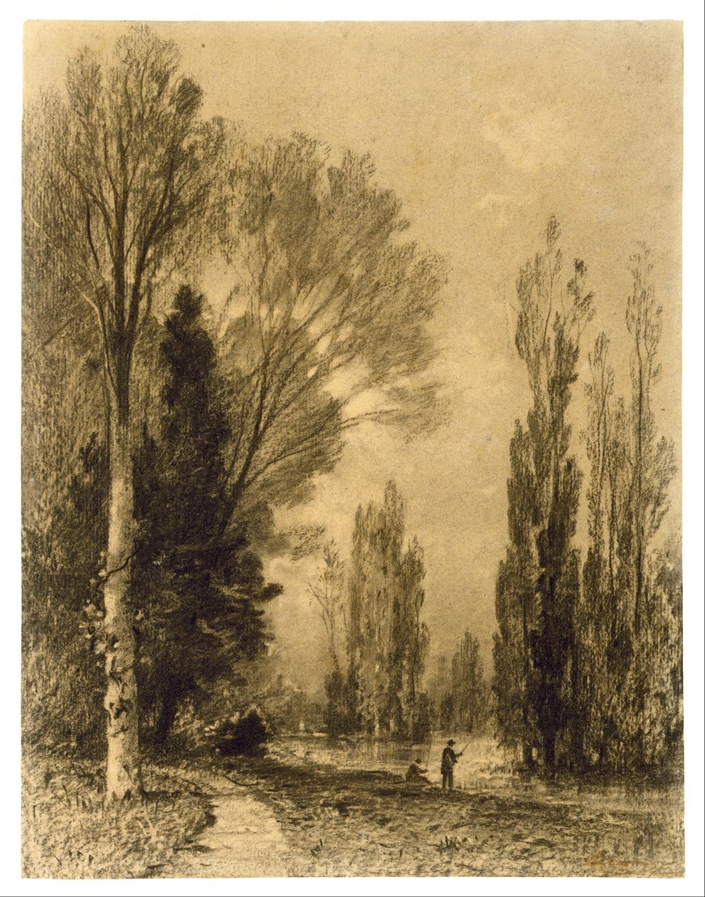 River Landscape at Evening by Maxime Lalanne