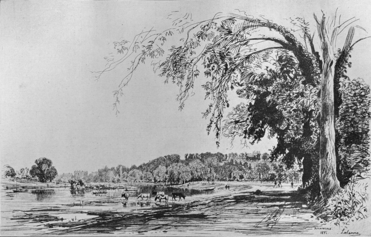 View of Richmond from the Thames by Maxime Lalanne