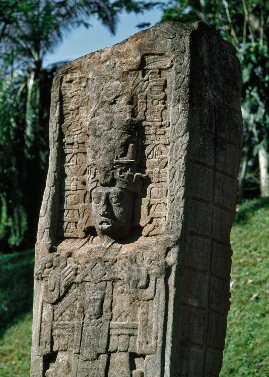 Detail of a stele of the Great Square by Mayan