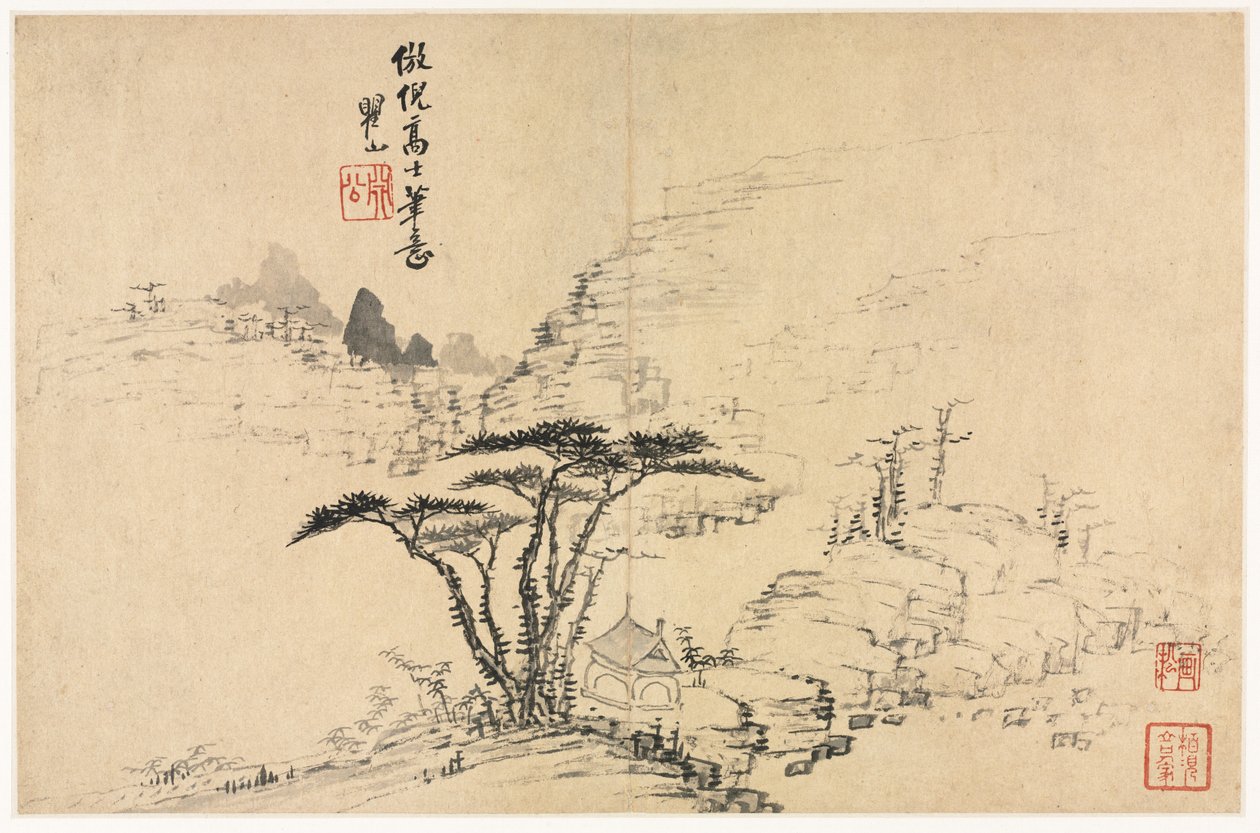 Landscapes in Various Styles after Old Masters by Mei Qing