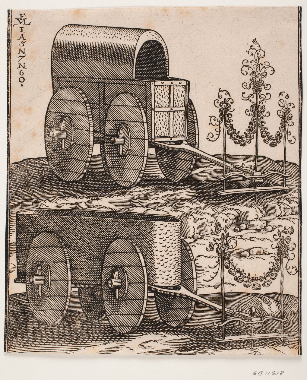 Two Wagons by Melchior Lorck