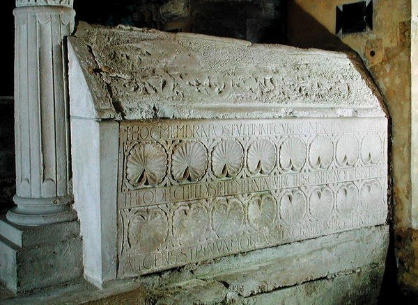 The Cenotaph of Abbess Theodechilde in the Funerary Crypt by Merovingian