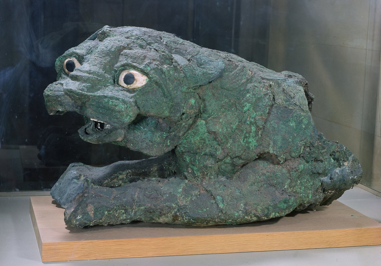 Gate guardian in the form of a lion, from the Temple of Dagan in Mari, Middle Euphrates, Isin-Larsa Period by Mesopotamian