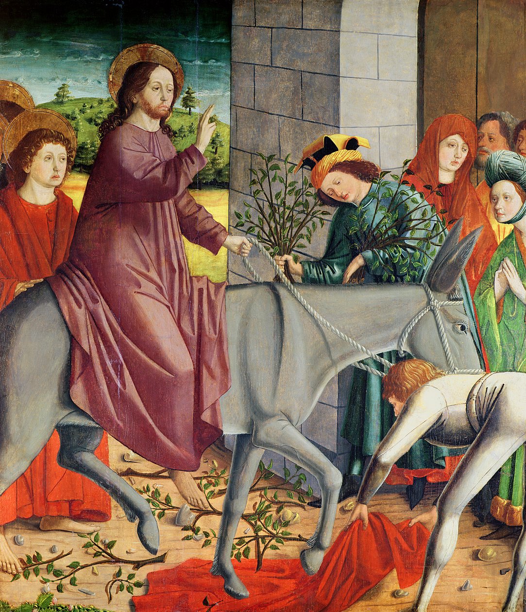 The Entry of Christ into Jerusalem, from the Altarpiece of St. Stephen by Michael Pacher
