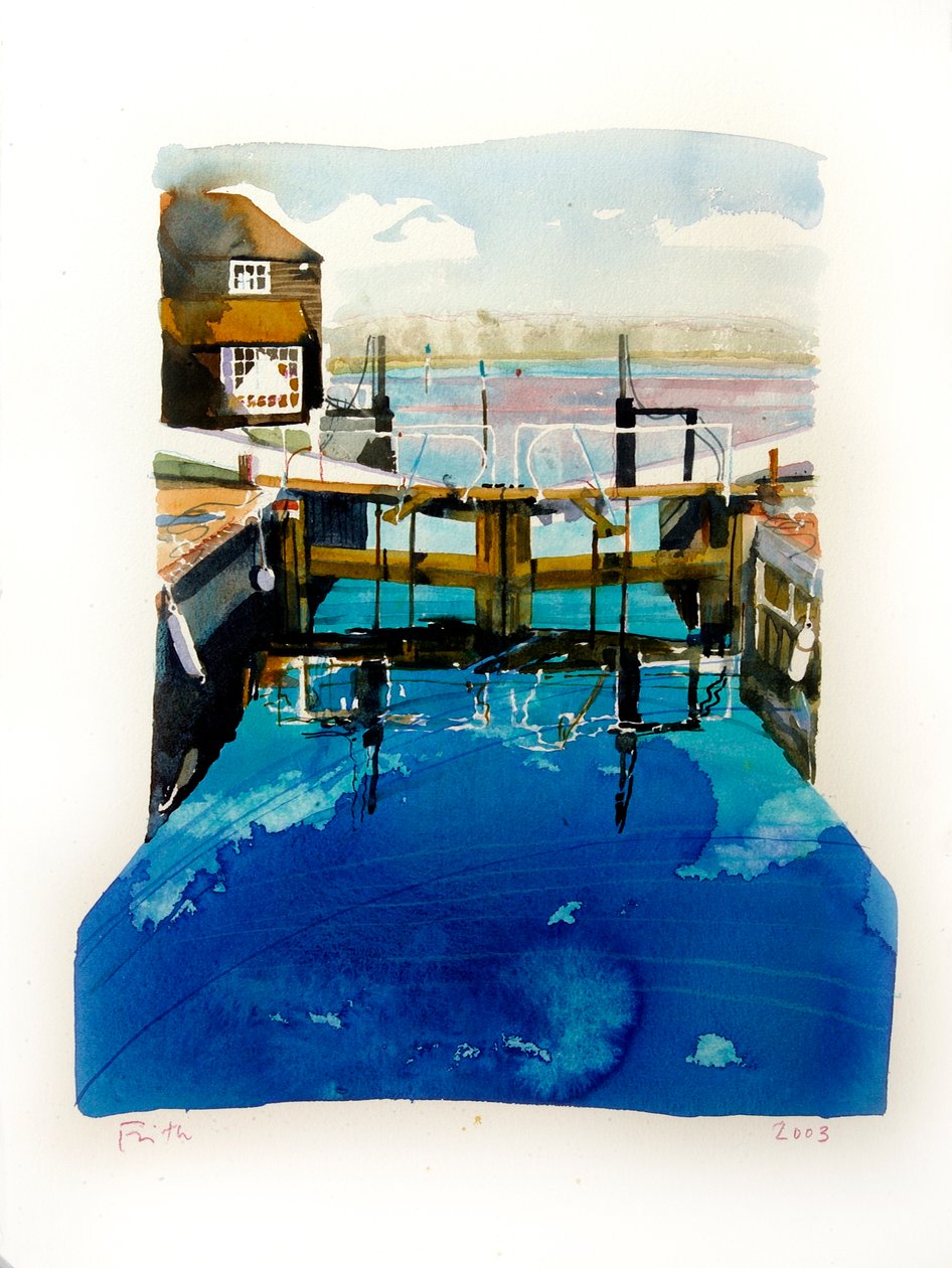 Lock gates & Mill by Michael Frith