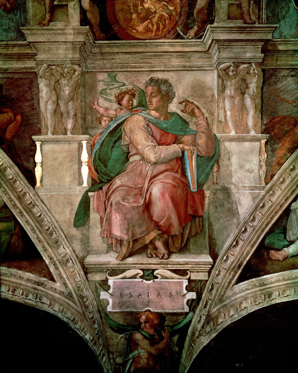 Sistine Chapel Ceiling: The Prophet Isaiah (pre restoration) by Michelangelo Buonarroti