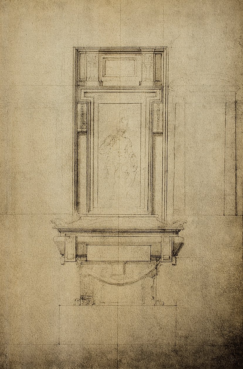 Study for one of the monuments in the Medici Chapel of the basilica of San Lorenzo (drawing by Michelangelo) by Michelangelo Buonarroti