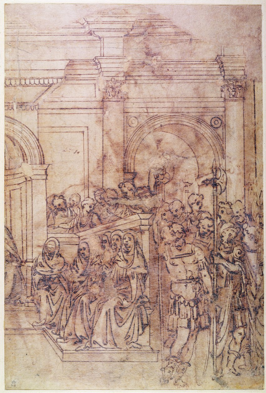 Sketch of a Crowd for a Classical Scene by Michelangelo Buonarroti