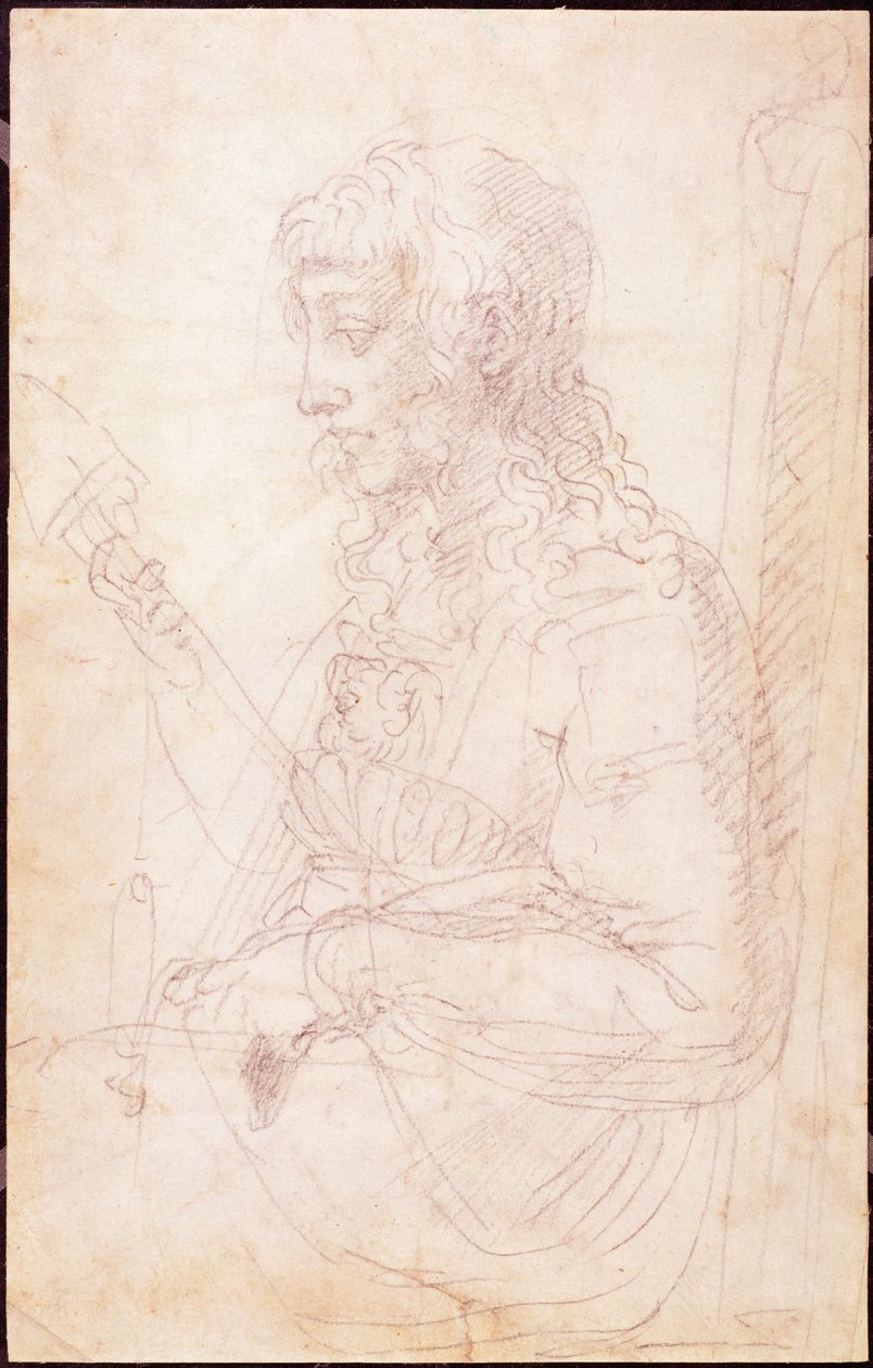 Sketch of a Female Figure by Michelangelo Buonarroti